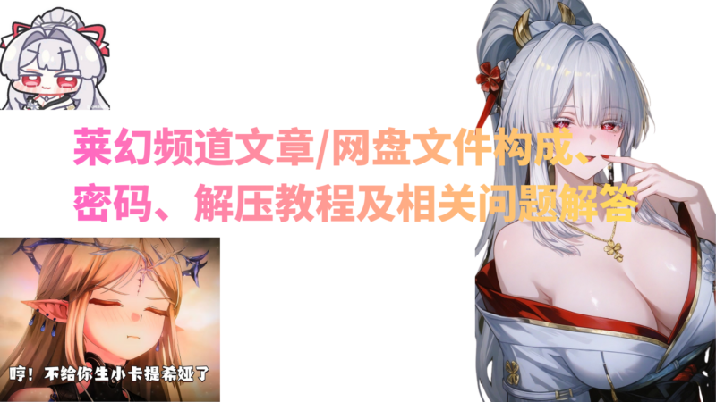 莱幻频道文章/网盘文件构成、密码、提取码、解压教程及相关问题解答-玄夜の资源小站